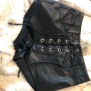 Princess poly lioness leather shorts